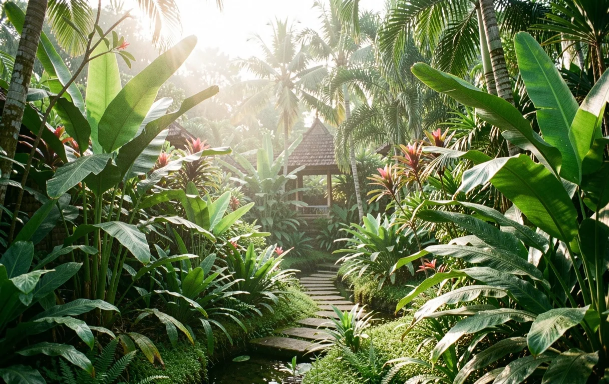 Lush Indonesian botanical landscape
